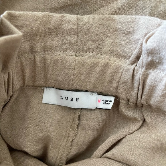 Lush| Tan Paperbag Trousers with tie waist and tapered leg—Size M••• - Picture 9 of 14